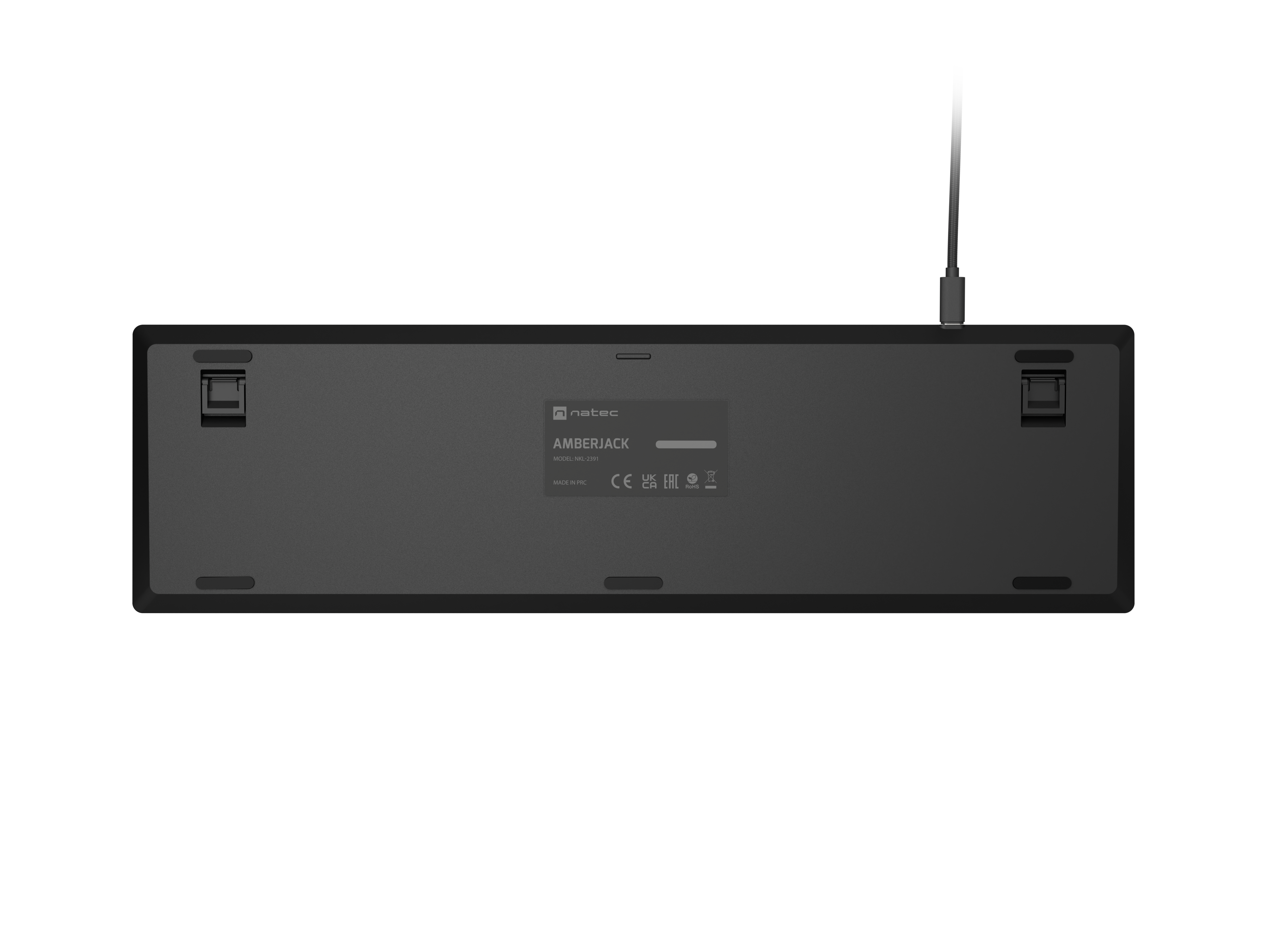 Natec Amberjack | Keyboard | Wired | US | Linear | White backlight, Hot-swappable switches, Anti-ghosting, Built-in memory, Macro recording | Black/Gray