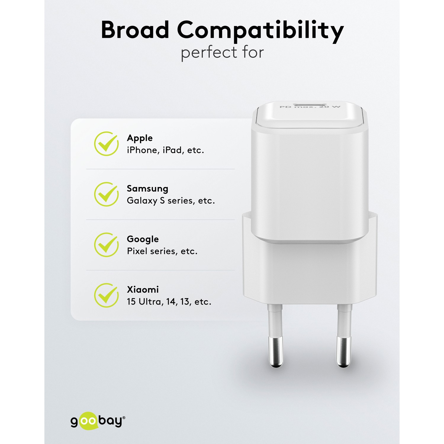 Goobay 20 W USB-C PD GaN Fast Charger Nano | USB-C