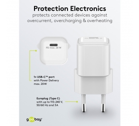 Goobay 20 W USB-C PD GaN Fast Charger Nano | USB-C