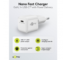 Goobay 20 W USB-C PD GaN Fast Charger Nano | USB-C