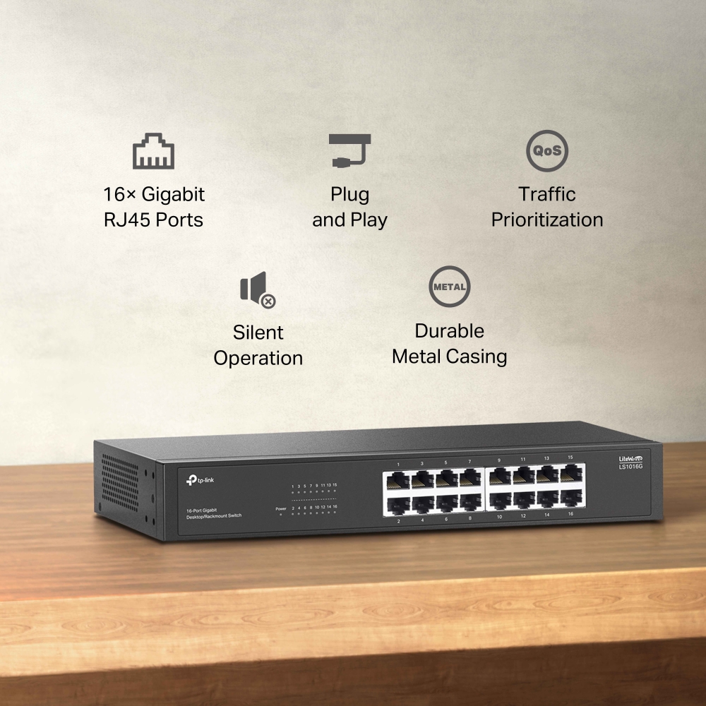 TP-LINK 16-Port Gigabit Switch | LS1016G | Unmanaged | Desktop/Rack-mountable