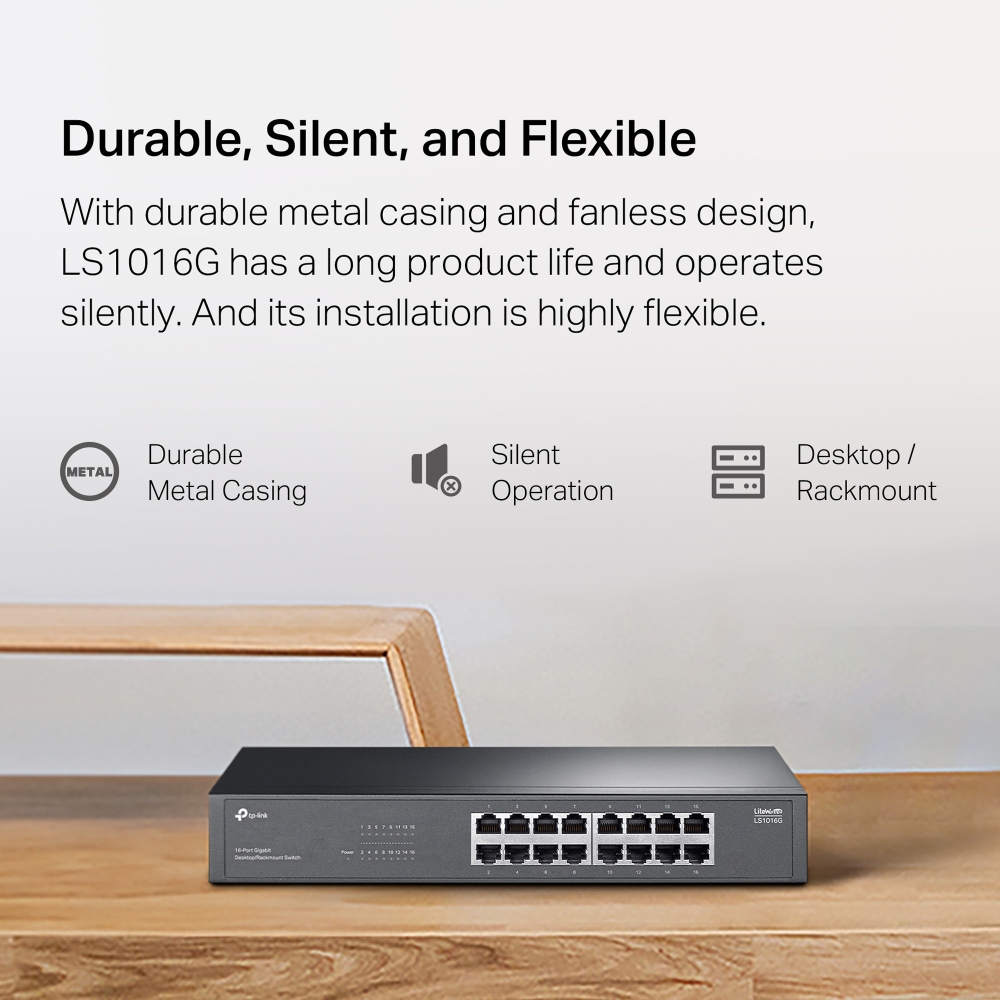 TP-LINK 16-Port Gigabit Switch | LS1016G | Unmanaged | Desktop/Rack-mountable