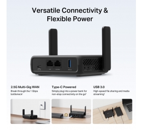 Mercusys AX3000 Travel Router | MR84X-Travel | 802.11a | 574/2402 Mbit/s | 10/100/1000 Mbit/s | Ethernet LAN (RJ-45) ports 1 | Mesh Support No | MU-MiMO No | No mobile broadband | Antenna type External Omni-directional | 1