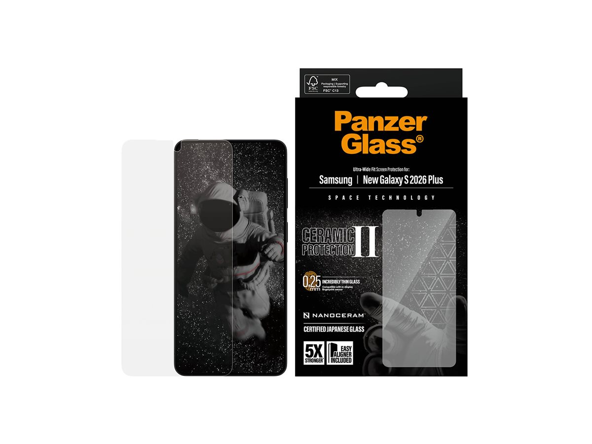PanzerGlass Ceramic Screen Protector Samsung New Galaxy S26 Plus | Ultra-Wide Fit w. EasyAligner | PanzerGlass