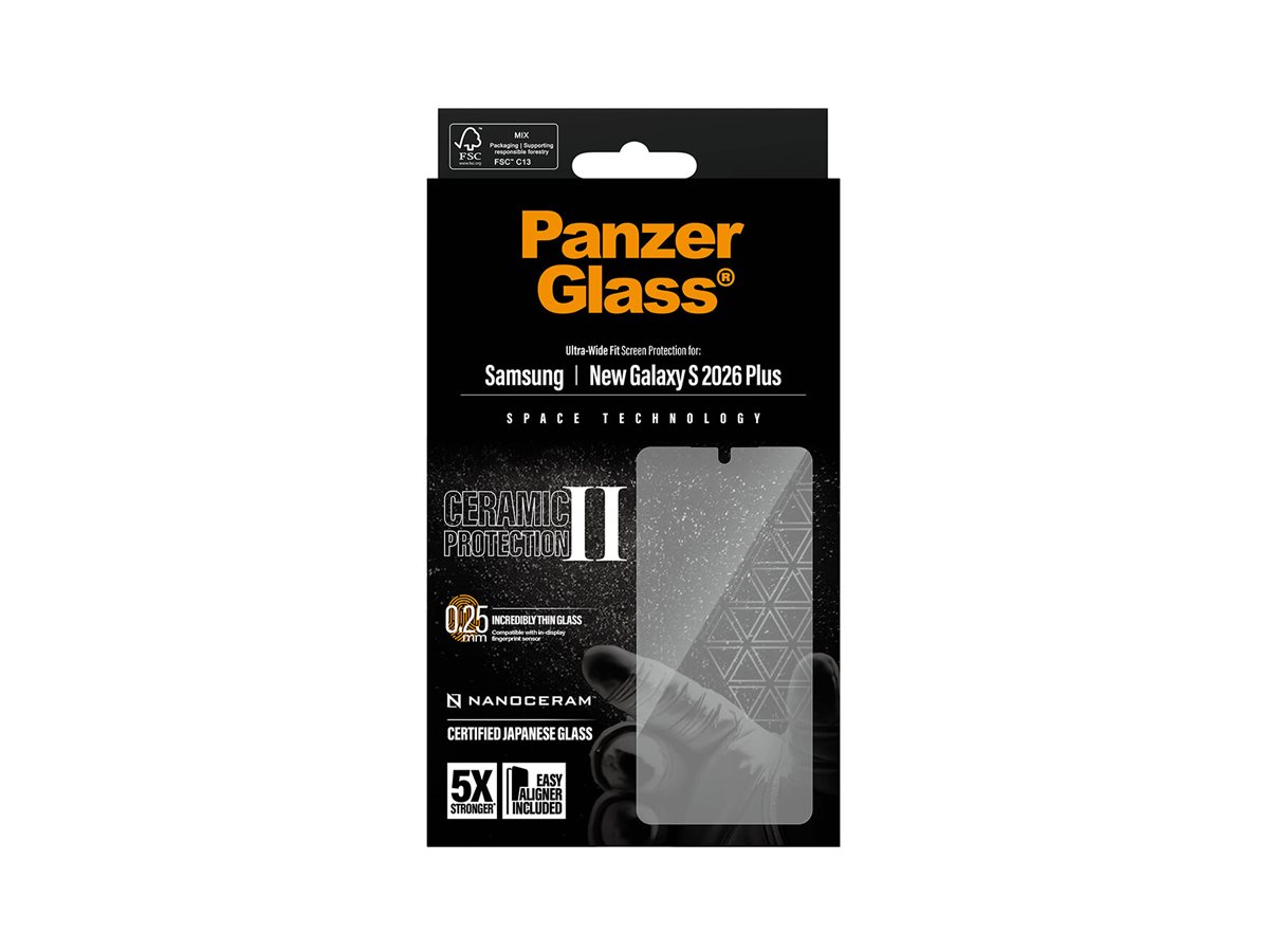 PanzerGlass Ceramic Screen Protector Samsung New Galaxy S26 Plus | Ultra-Wide Fit w. EasyAligner | PanzerGlass