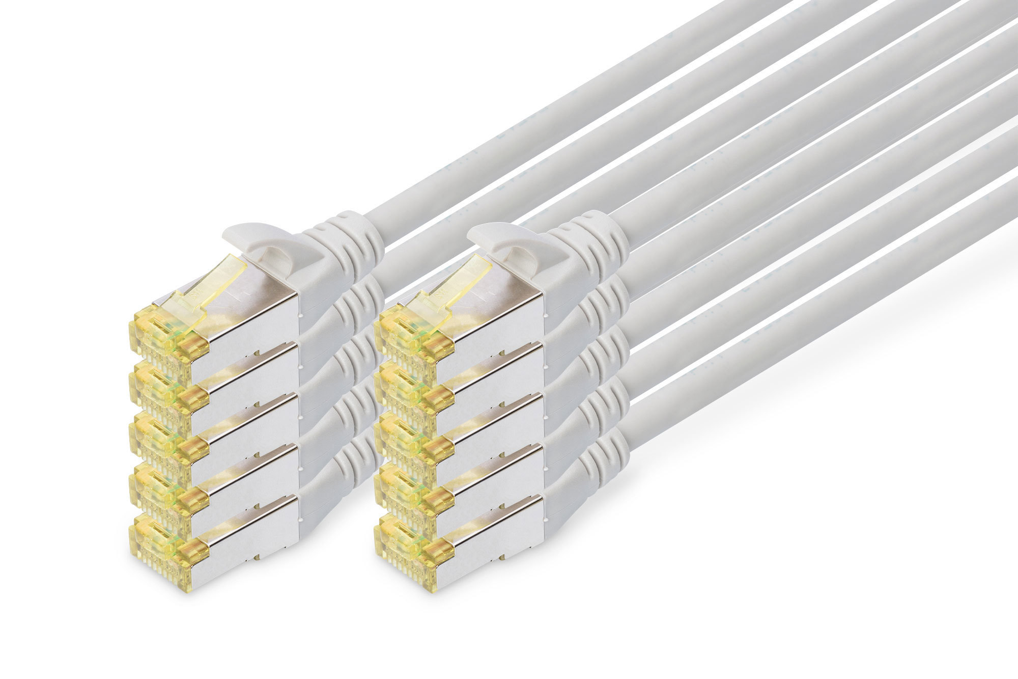 Digitus | CAT 6A S/FTP patch cable, 10 pieces | DK-1644-A-010-10 | S/FTP | Gray