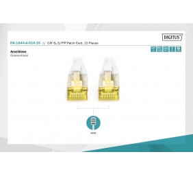 Digitus | CAT 6A S/FTP patch cable, 10 pieces | DK-1644-A-010-10 | S/FTP | Gray