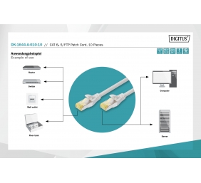 Digitus | CAT 6A S/FTP patch cable, 10 pieces | DK-1644-A-010-10 | S/FTP | Gray