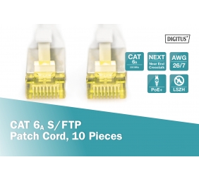 Digitus | CAT 6A S/FTP patch cable, 10 pieces | DK-1644-A-010-10 | S/FTP | Gray