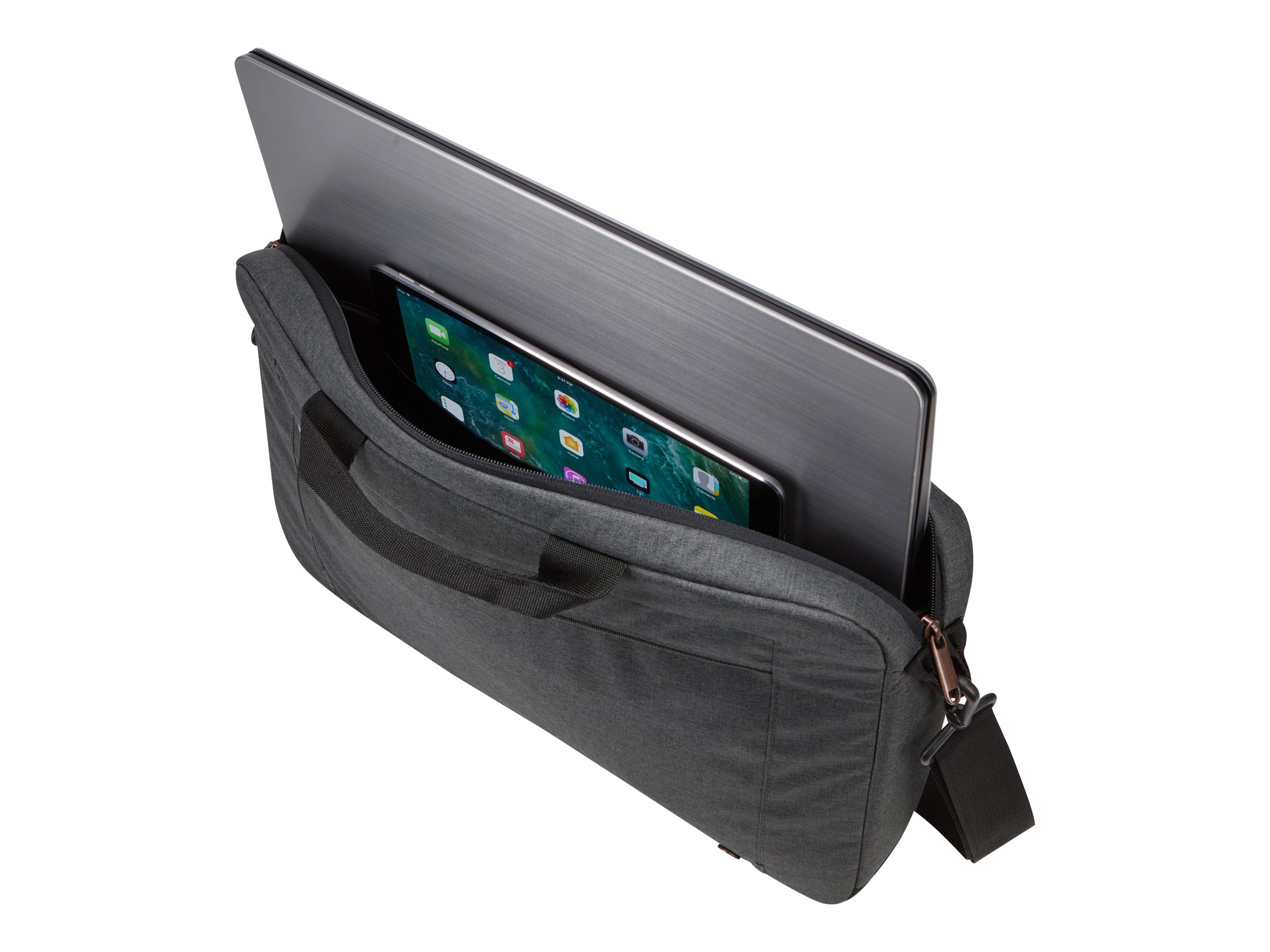 Case Logic | Era Attaché | Fits up to size 15.6 " | Messenger - Briefcase | Shoulder strap | Obsidian