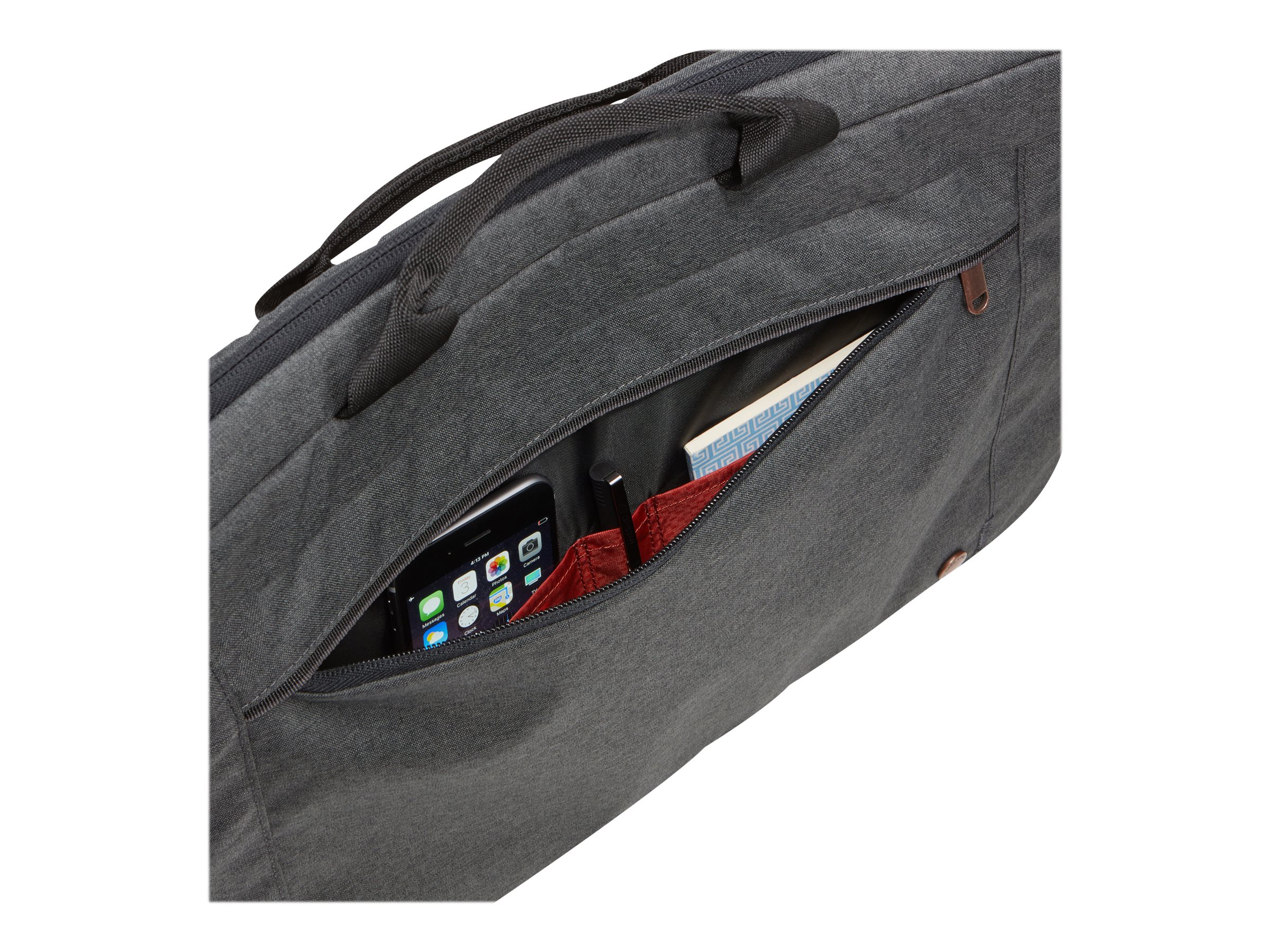 Case Logic | Era Attaché | Fits up to size 15.6 " | Messenger - Briefcase | Shoulder strap | Obsidian