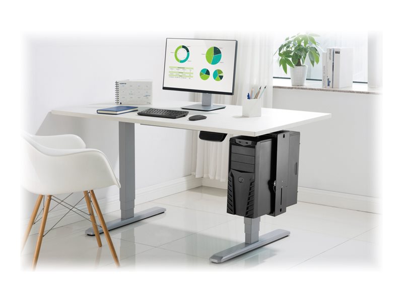PC Table Mount | DA-90411 | Height adjustment 30-51 cm | Steel | Black