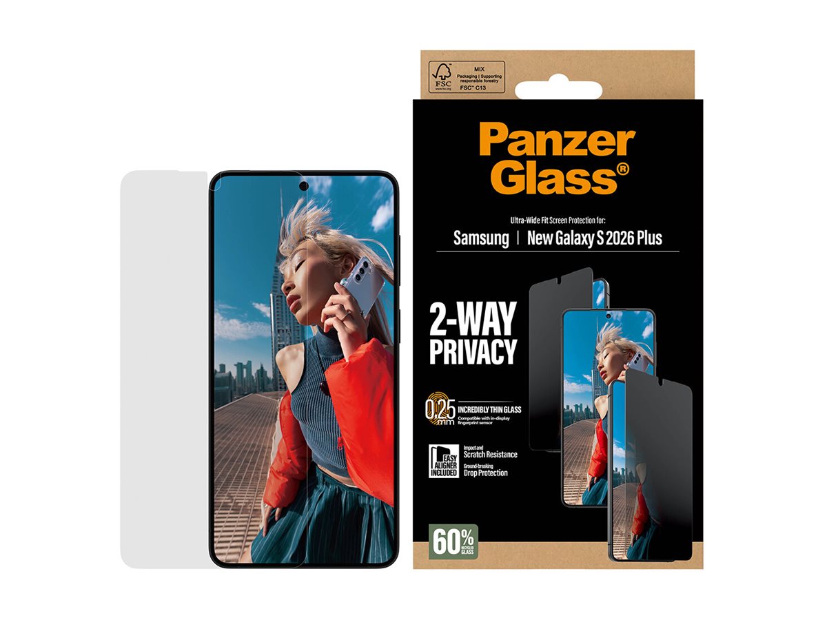 PanzerGlass 2-Way Privacy Screen Protector Samsung New Galaxy S26 Plus | Ultra-Wide Fit w. EasyAligner | PanzerGlass