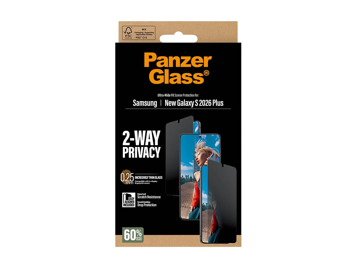 PanzerGlass 2-Way Privacy Screen Protector Samsung New Galaxy S26 Plus | Ultra-Wide Fit w. EasyAligner | PanzerGlass