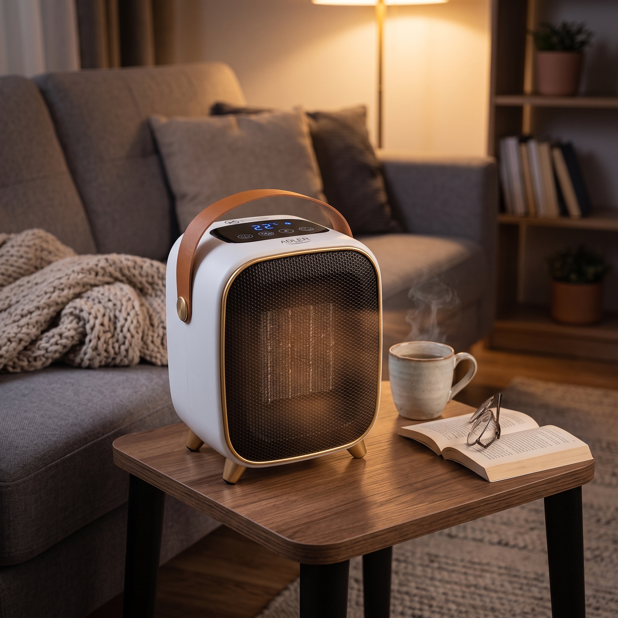 Adler AD 7762 Ceramic Fan Heater with LED Display, Cool Air Fan