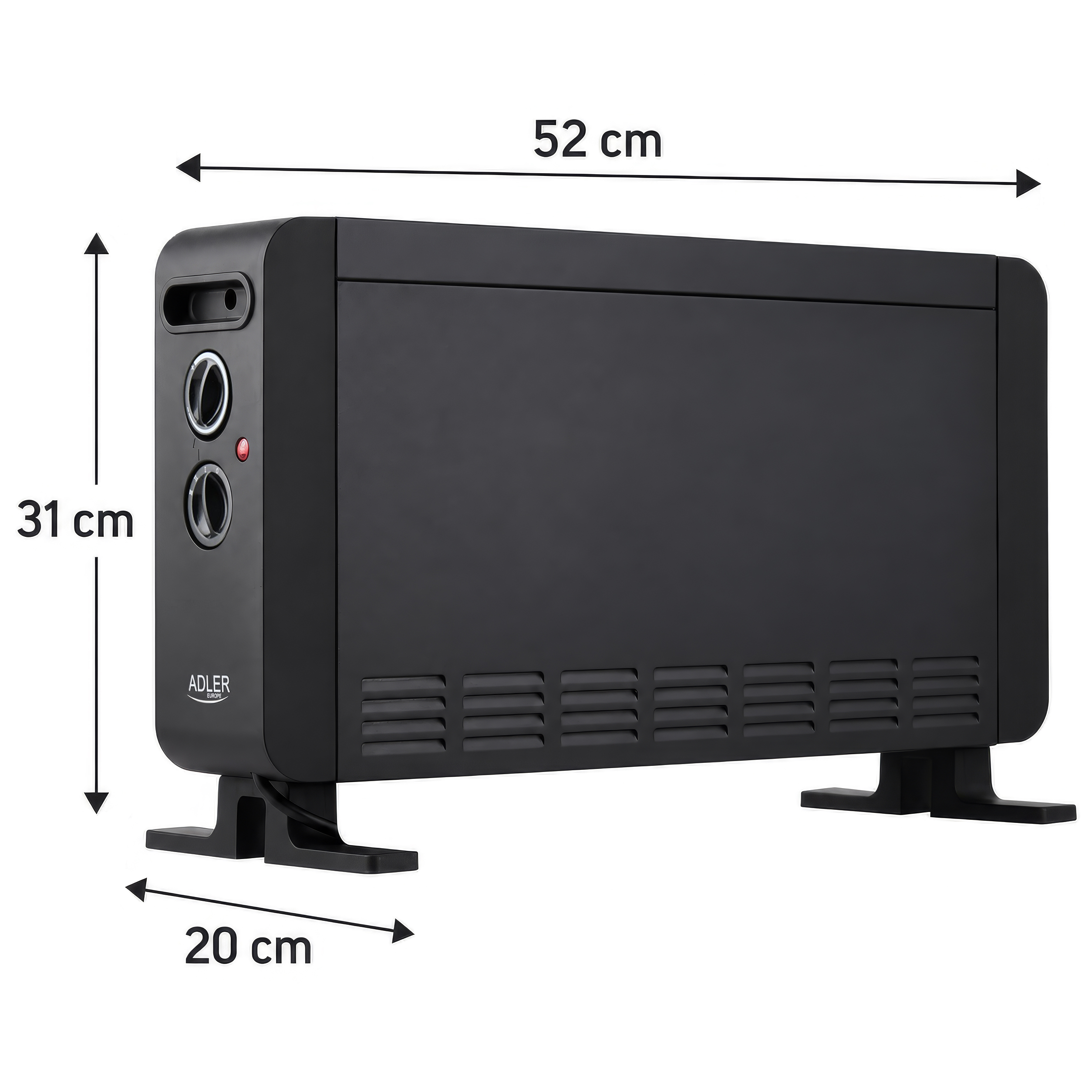 Adler AD 7764 Convector Heater 2000 W, Black | Adler