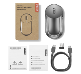 Lenovo Multi-Mode Mouse 8000 | Wireless | 2.4G, Bluetooth 5.3 | Thunder Grey