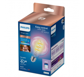 Philips Smart WiFi Filament Clear G95 470Lm | E27 | 6.3 W | RGB | Bluetooth, Wi-Fi