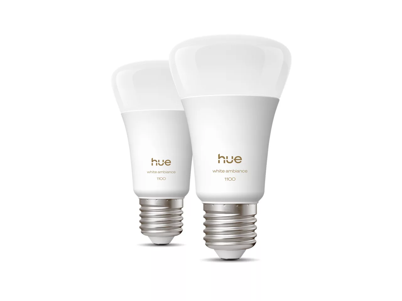 Philips Hue WA 1100 A60 2P EU | E27 | 8.1 W | Warm to cool white light | Bluetooth and Zigbee