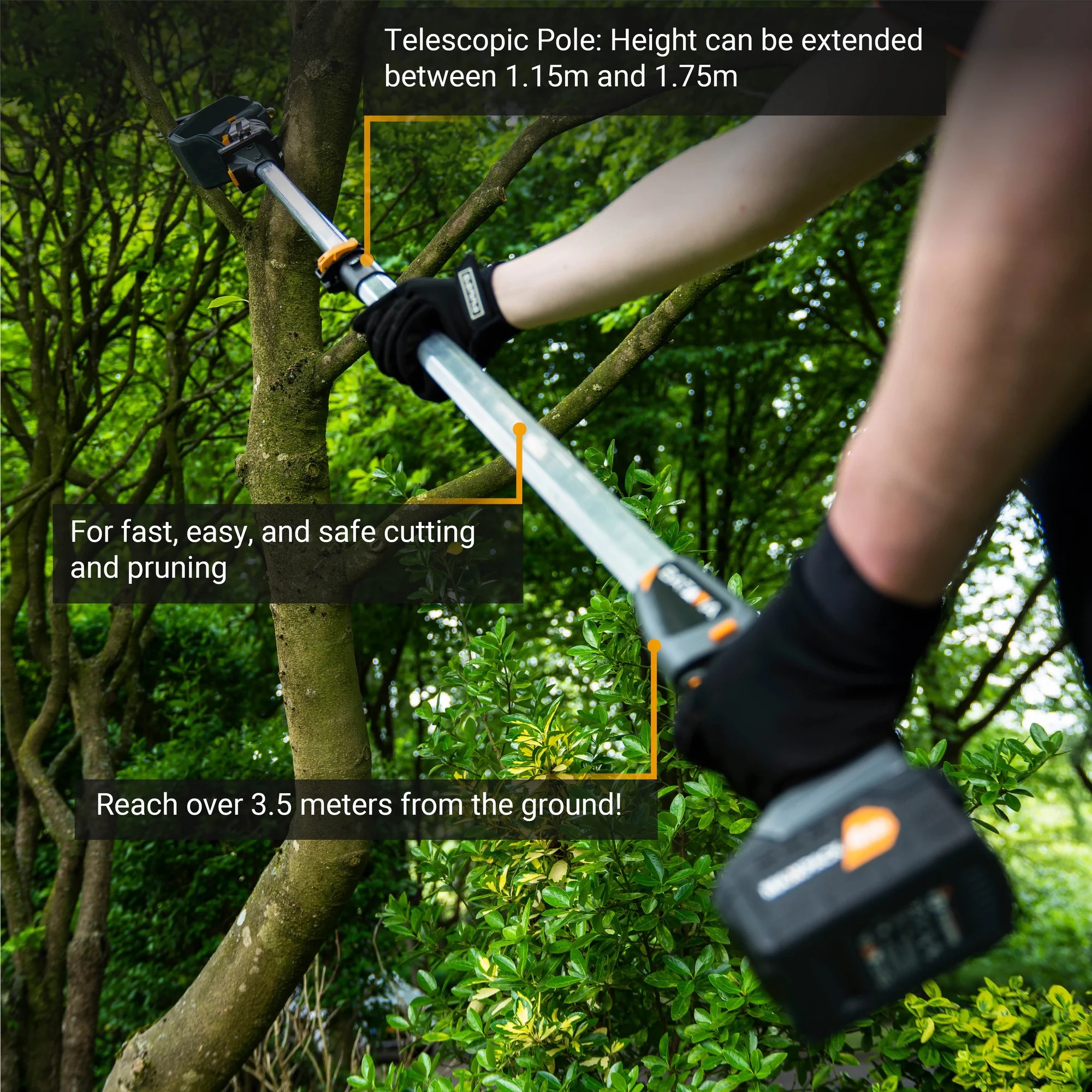 Batavia B.V. | Telescopic pole 1.15 - 1.75 m For Nexxsaws and Nexxcuts - 18V | Telescopic Pole