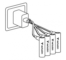 Verbatim 30249 USB-C Įkraunamos baterijos Li-ion AA 2100mAh (4 vnt pakuotėje)