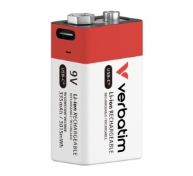 Verbatim 30251 USB-C Įkraunama baterija Li-ion 9V 335mAh (1 vnt pakuotėje)