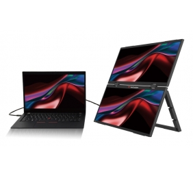 Verbatim 32403 Dual Nešiojamas monitorius 15.6'' × 2 IPS FHD 1920x1080 10ms 250cd/m2 60Hz, Juoda