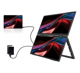Verbatim 32403 Dual Nešiojamas monitorius 15.6'' × 2 IPS FHD 1920x1080 10ms 250cd/m2 60Hz, Juoda