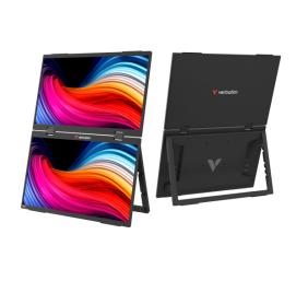 Verbatim 32403 Dual Nešiojamas monitorius 15.6'' × 2 IPS FHD 1920x1080 10ms 250cd/m2 60Hz, Juoda