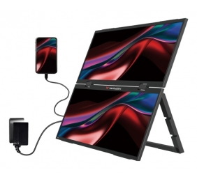 Verbatim 32403 Dual Nešiojamas monitorius 15.6'' × 2 IPS FHD 1920x1080 10ms 250cd/m2 60Hz, Juoda