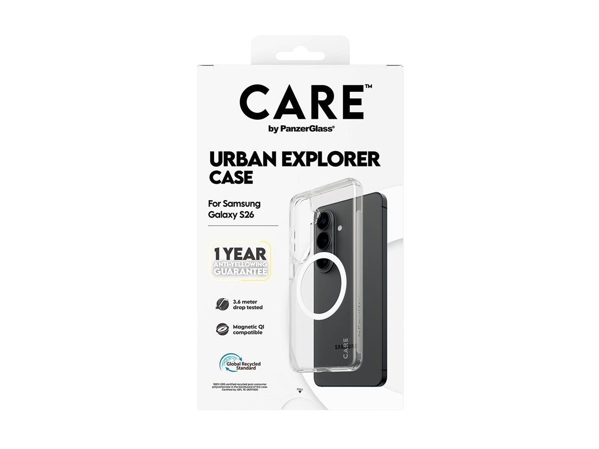 CARE by PanzerGlass Urban Explorer Case Transparent w. White Qi Samsung New Galaxy S26 | PanzerGlass