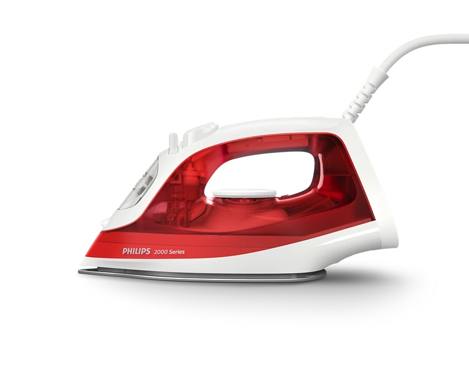 Philips Steam Iron | DST2010/40 2000 Series | Steam Iron | 2000 W | Water tank capacity 250 ml | Continuous steam 25 g/min | Steam boost performance 100 g/min | Red