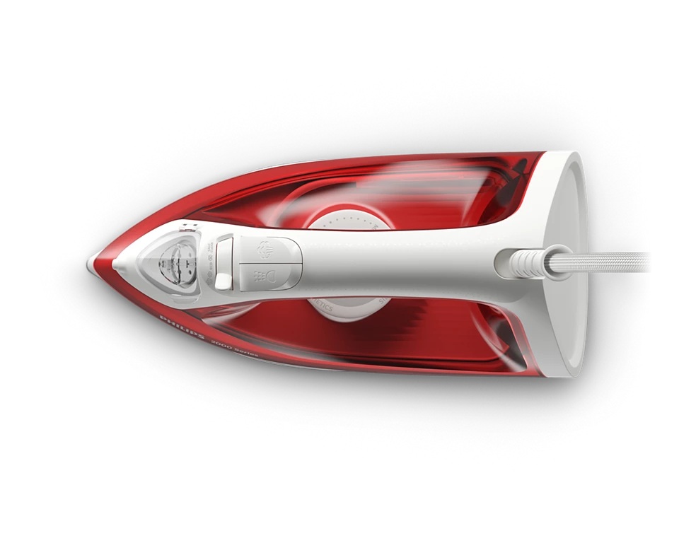 Philips Steam Iron | DST2010/40 2000 Series | Steam Iron | 2000 W | Water tank capacity 250 ml | Continuous steam 25 g/min | Steam boost performance 100 g/min | Red