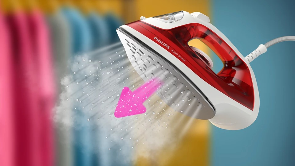 Philips Steam Iron | DST2010/40 2000 Series | Steam Iron | 2000 W | Water tank capacity 250 ml | Continuous steam 25 g/min | Steam boost performance 100 g/min | Red
