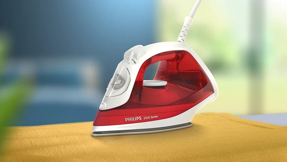 Philips Steam Iron | DST2010/40 2000 Series | Steam Iron | 2000 W | Water tank capacity 250 ml | Continuous steam 25 g/min | Steam boost performance 100 g/min | Red