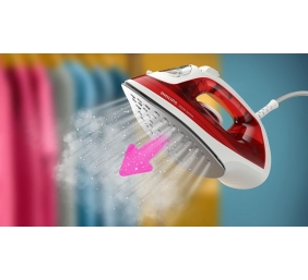 Philips Steam Iron | DST2010/40 2000 Series | Steam Iron | 2000 W | Water tank capacity 250 ml | Continuous steam 25 g/min | Steam boost performance 100 g/min | Red
