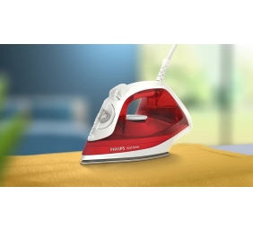Philips Steam Iron | DST2010/40 2000 Series | Steam Iron | 2000 W | Water tank capacity 250 ml | Continuous steam 25 g/min | Steam boost performance 100 g/min | Red