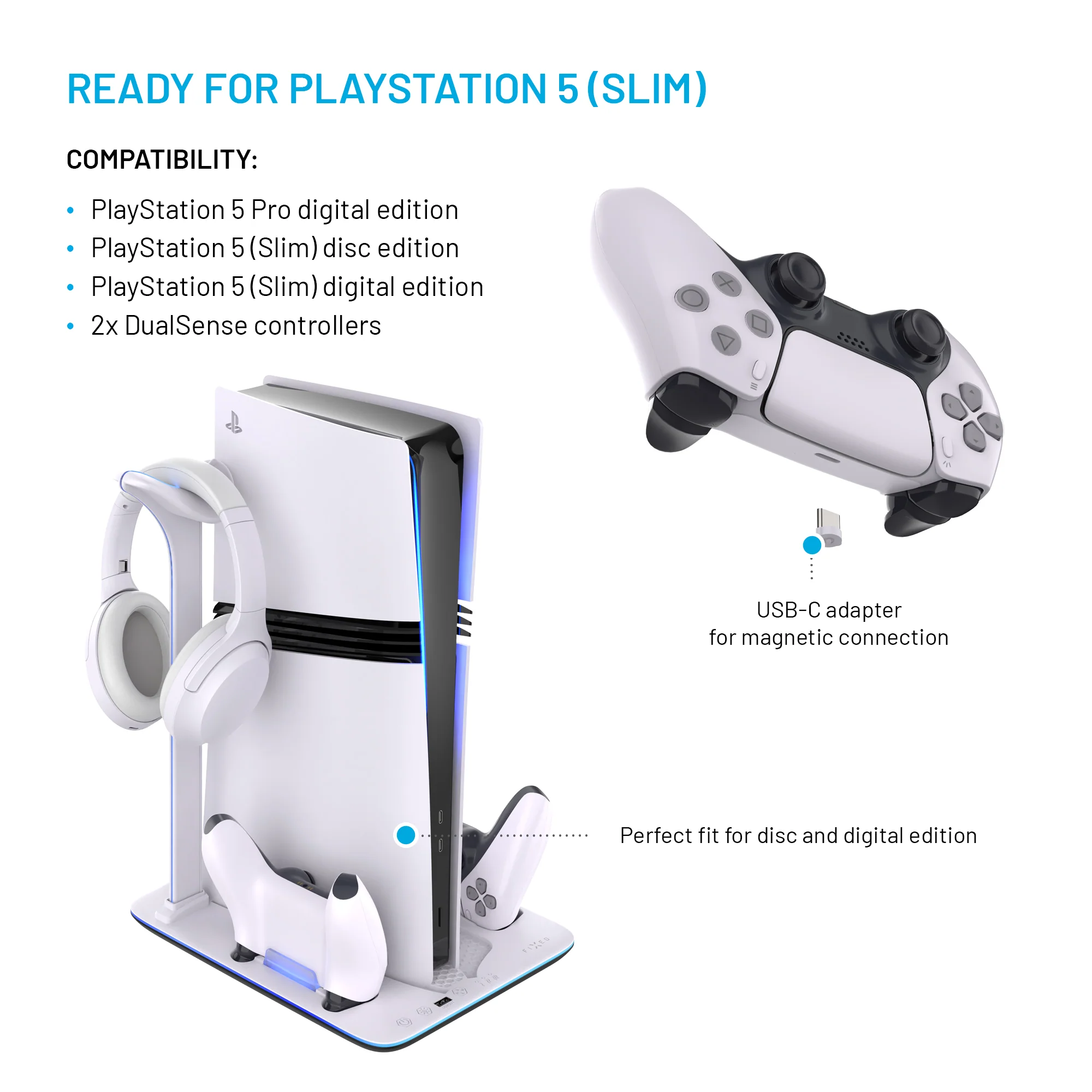 Fixed Docking Station for PlayStation 5 (Pro/Slim)