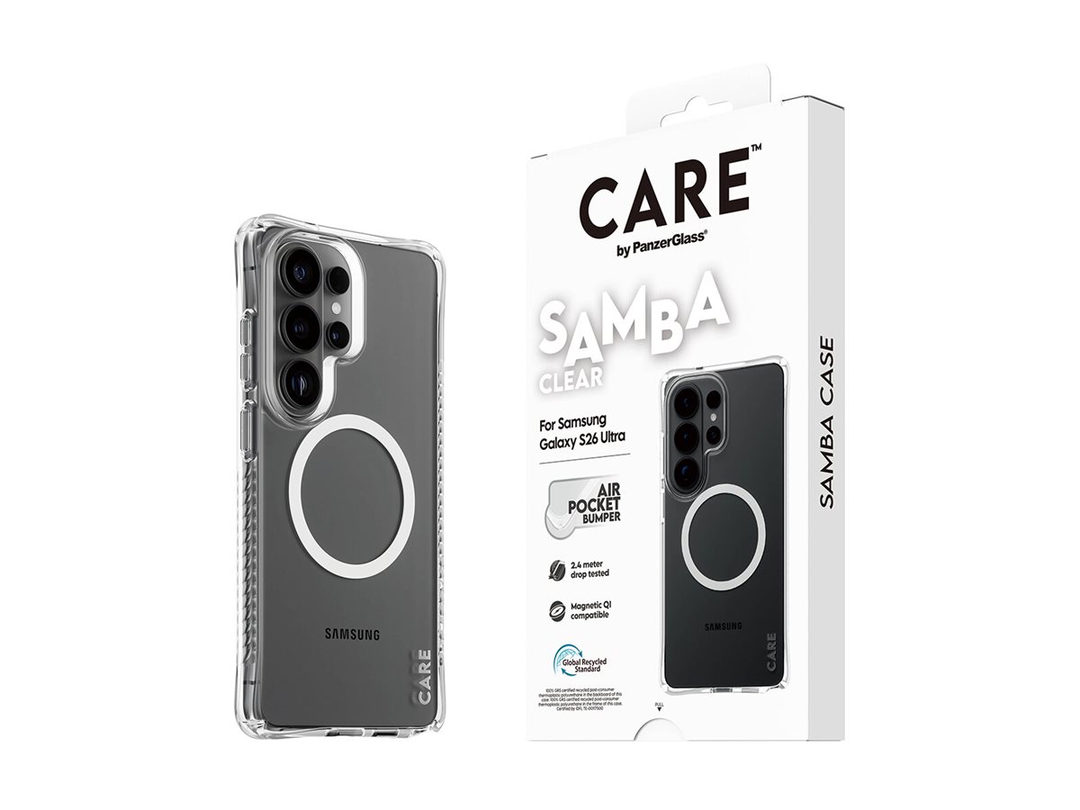 CARE by PanzerGlass Samba Case Transparent w. White Qi Samsung New Galaxy S26 Ultra | PanzerGlass