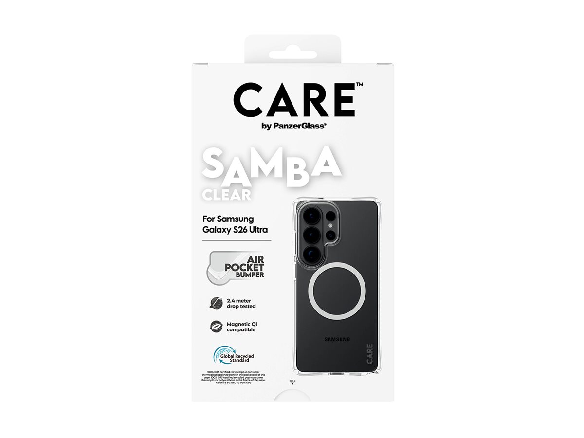 CARE by PanzerGlass Samba Case Transparent w. White Qi Samsung New Galaxy S26 Ultra | PanzerGlass