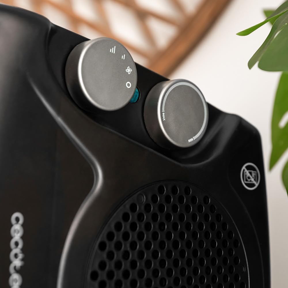Cecotec ReadyWarm 2000 Max Dual Black | Fan heater | 2000 W | Number of power levels 3 | Suitable for rooms up to 20 m² | Black