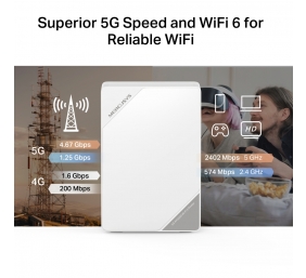Mercusys AX3000 5G Wi-Fi 6 Router | MB521-5G | 802.11ax | 2402 Mbit/s | Ethernet LAN (RJ-45) ports 2 | Mesh Support Yes | MU-MiMO No | 5G | Antenna type Internal