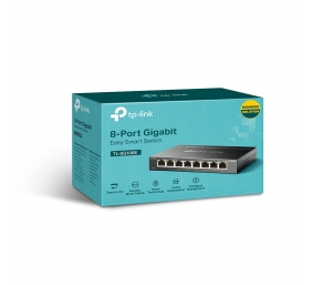 TP-LINK | Switch | TL-SG108E | Web managed | Wall mountable | Gigabit Ethernet (copper) ports quantity 8 | Power supply type External | 36 month(s)