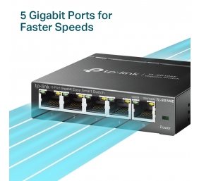 TP-Link TL-SG105E 5-Port Gigabit Easy Smart Šakotuvas 5 10/100/1000Mbps RJ45 ports