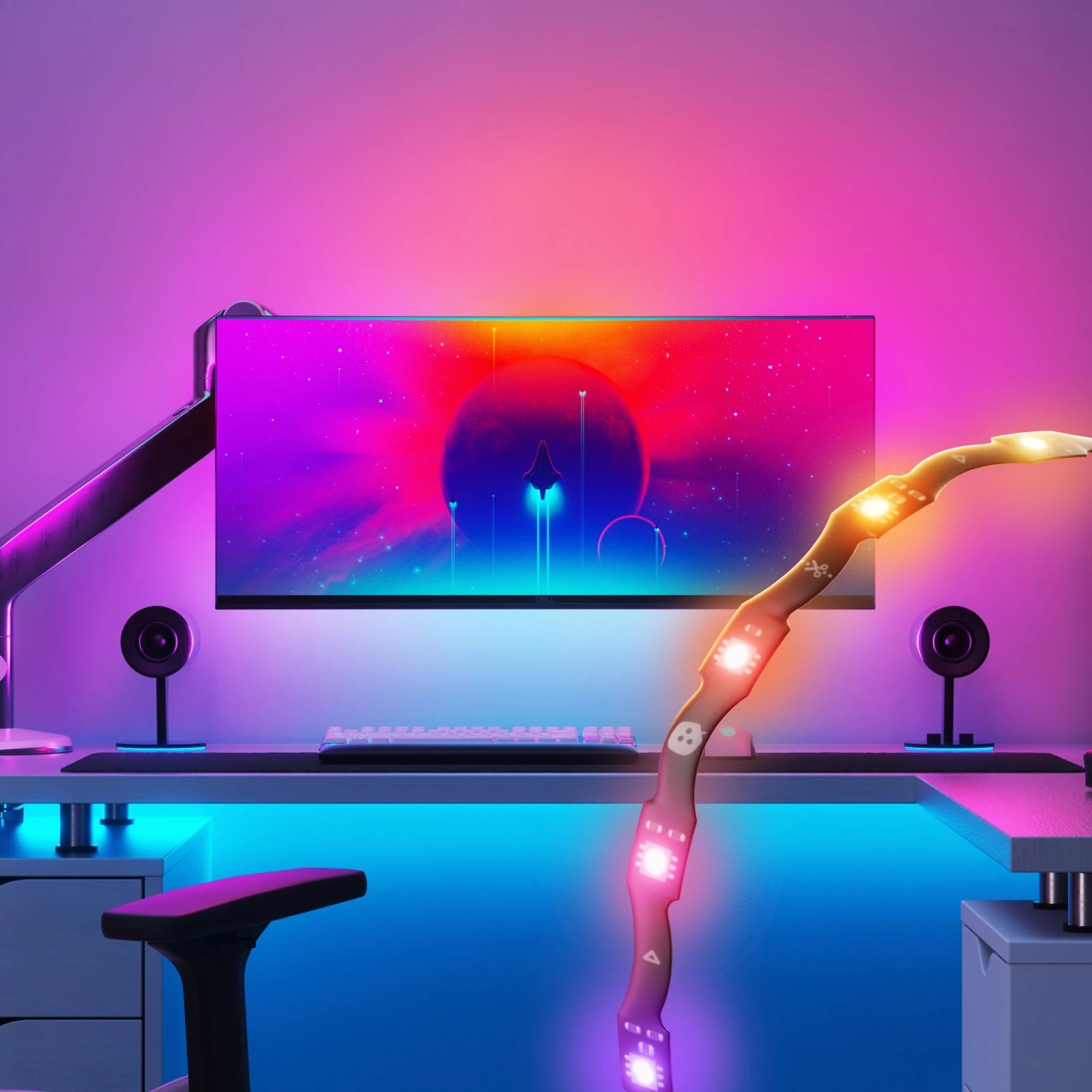 Nanoleaf 4D PC Screen Mirror Lightstrip USB, 2.5m | 10 W | Multicolor RGB