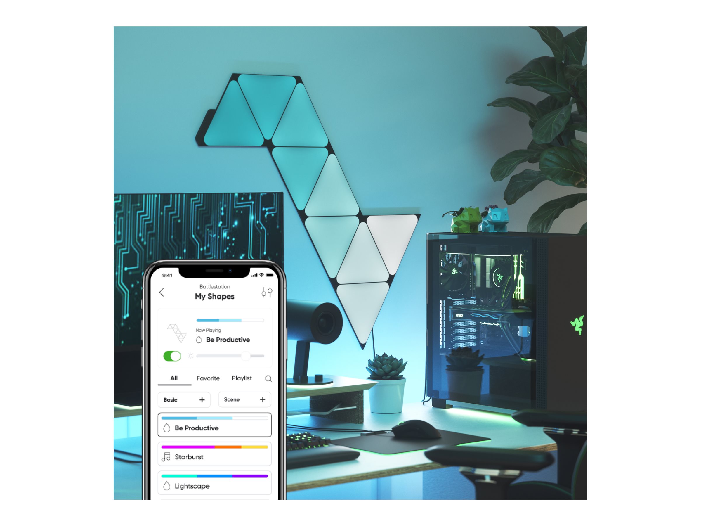 Nanoleaf | Shapes Black Triangles Starter Kit (9 panels) | 42 W | WiFi