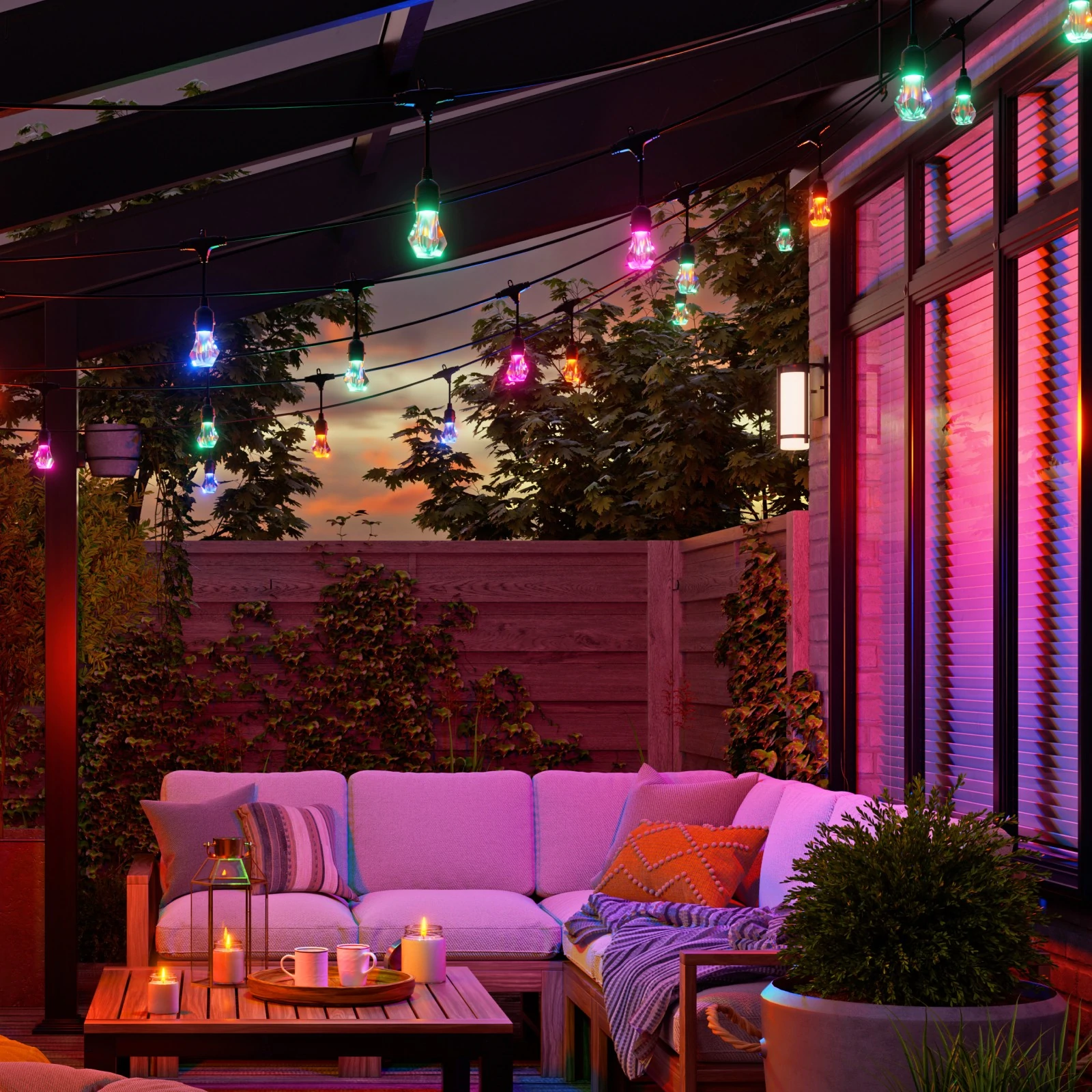 Nanoleaf Essentials Matter Smart Multicolour Outdoor String Lights Starter Kit 30m | 16M+