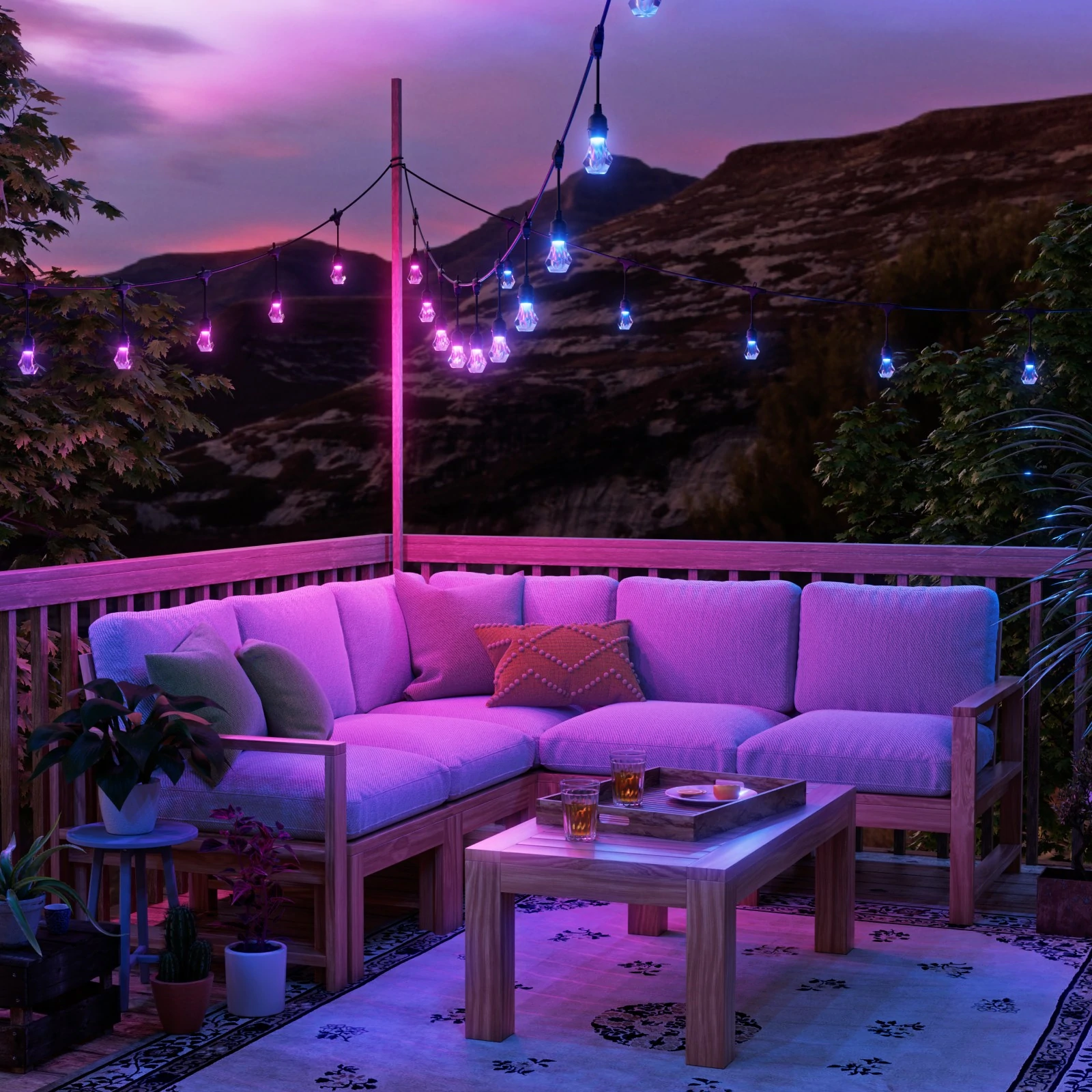 Nanoleaf Essentials Matter Smart Multicolour Outdoor String Lights Starter Kit 15m | 16M+