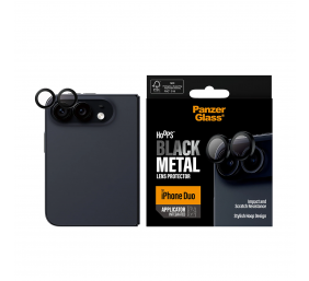 PanzerGlass Hoops | Camera Lens | Apple | iPhone Duo | Metal/Silicone | Black