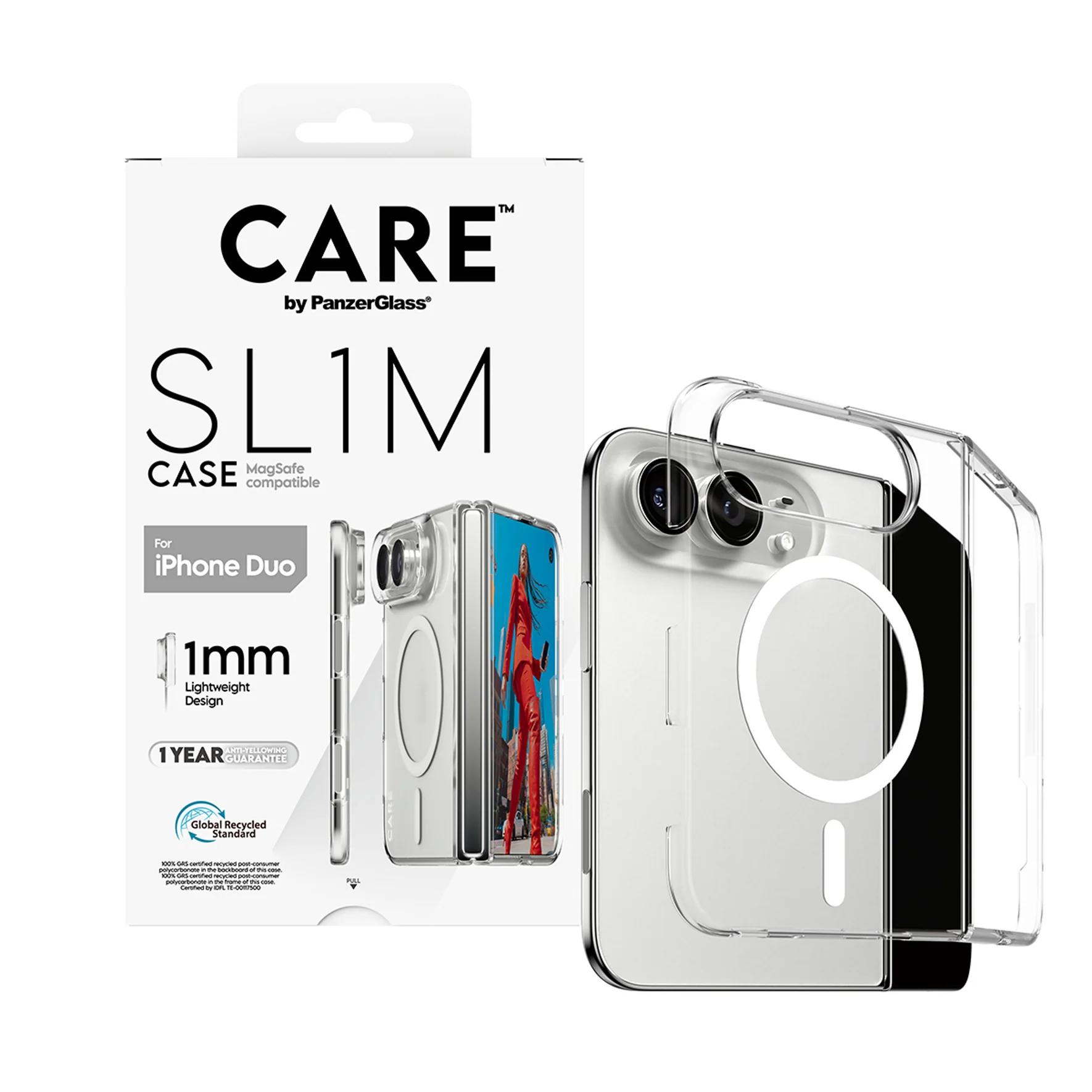 PanzerGlass Care | Back cover | iPhone Duo | Apple | Recycled plastic | Transparent